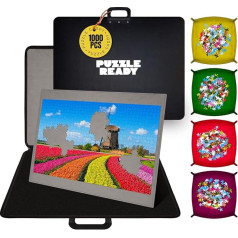 Puzzle Ready 1000 Piece Puzzle Board - Portable Table Storage with 4 Sorting Compartments - 24 x 30.7 Inch Large Porta Puzzle Caddy with Non-Slip Surface for Adults and Children - Puzzle Table