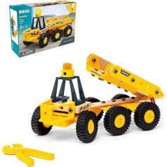 BRIO Builder 34599 Volvo Dump Truck - Strong Construction Vehicle with Tilting Loading Area, Articulated Steering and Light Module - Recommended for Children from 3 Years