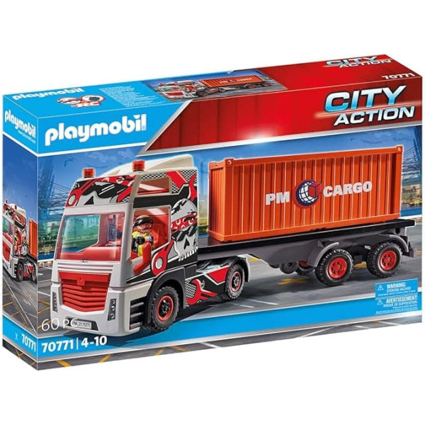 Playmobil City Action 70771 Truck with Trailer with Folding Side Panel and Pivoting Towing Hitch, from 4 Years