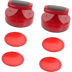 SAFIGLE Children's Suit 1 Set Table Striker Interior Air Replacement Mini Great Parts Size Pusher Mm Handles Paddle Road Red Goal Puck Beater Room Bat Accessories Game Full