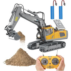PREBOX Ferngesteuertes Bagger Ferngesteuerter Spielzeug für Kinder ab 3 4 5 6 7 8 9 Jahren, 2,4 GHz Bagger RC Spielzeugautos mit Licht und Sound, Geburtstags Geschenk Jungen