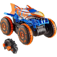 Hot Wheels Monster Trucks Toy Vehicle with Remote Control, RC Tiger Shark Climber in Large Scale with 3 Game Modes for Racing, Climbing and Stunts, JFR39
