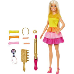 Barbie GBK24 Ultimate Curls Doll Blonde with Curling Iron and Accessories Suitable for 5 Years and Up