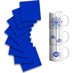 KASYU Infusible Ink Transfer Sheets for Cricut Mug Press artsupplies,Solid Blue Infusible Ink for Sublimation,8Pcs 12x11.8Inch Infused Ink Sublimation