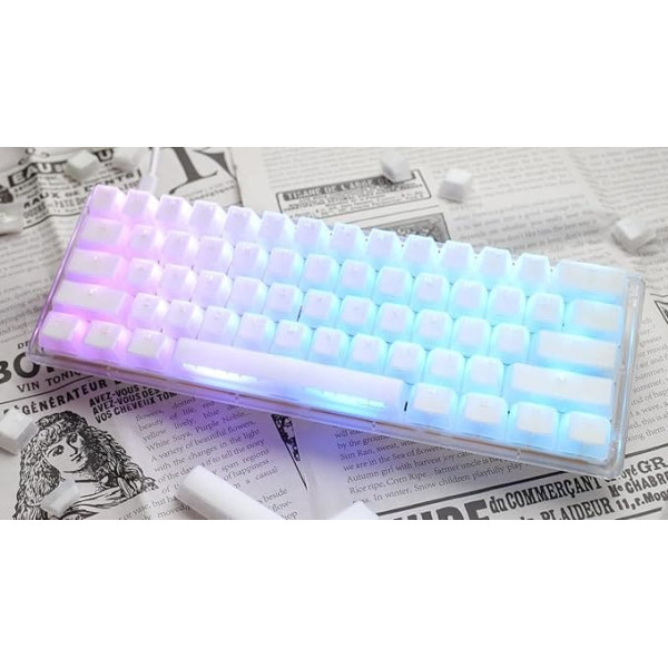 Ducky One 3 Aura White Mini Gaming Keyboard, RGB LED, MX-Silent-Red (US)