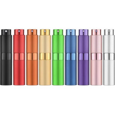Toureal 8 ml Aluminium Perfume Atomiser Refillable Empty Travel Perfume Atomiser Travel Atomiser Bottle for Travel (9 Colours)