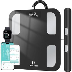 Smart Bluetooth Digital Body Fat Scale with 8 Electrodes, Full Body Analysis with App and Hand Sensors, Analyses 18 Body Data Indicators, BMI, Weight, Muscle Mass