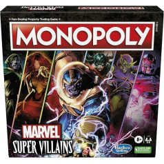 Monopoly Marvel Super Villains Edition Brettspiel, ab 8 Jahren, Familienstrategiespiel mit 6 Bösewicht-Spielsteinen