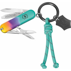 VICTORINOX Classic SD Pocket Knife 7 Functions Swiss Made Multi Tool for Women Keyring with Gift Box Sydney Style (Turquoise, Purple)