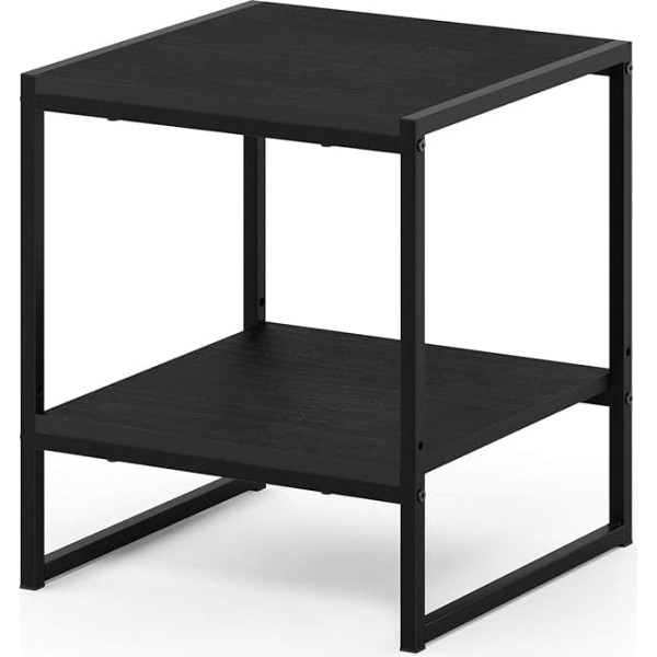 Furinno Camnus Side Table with 2 Shelves, Wood, 40 x 40.39 x 45.72 cm