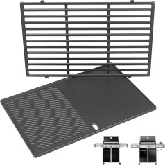 GFTIME 49.5 cm cast iron grill and grill plate for Weber Genesis E-310/320/330, S-310/320/330, EP-310/320/330, CEP-310/320/330 gas grill (2007-2016), replacement part for Weber 7524 7 528, 255One Size