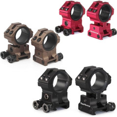 WestHunter Optik Höhenverstellbare Picatinny Zielfernrohrringe, 25,4mm 30 mm Präzisions-Zielfernrohrmontage | 6 Farben