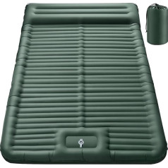 JEMULICE Self-Inflating Sleeping Mat, 12 cm Thickened Inflatable Mattress, Small Pack Size with Foot Press Pump & Cushion, Ultralight Waterproof Air Mattress, Camping, Sleeping Mat Outdoor for Hiking