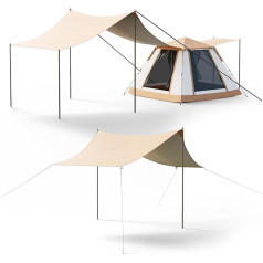 Warmiehomy Pop Up Tent with Canopy Tarpaulin, Camping Tent, 2-in-1 Waterproof Canopy Tent with Porch, Easy to Assemble, Automatic Tents for Camping, Hiking, Outdoor