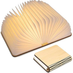 SANOTO Book Lamp, Book Lamp, Foldable Wooden Book Lamp, Book Light, LED Book Lamp, USB Rechargeable, Original Gift for You Parents, Children, Friends - White Maple (20 x 16 x 2.5 cm)