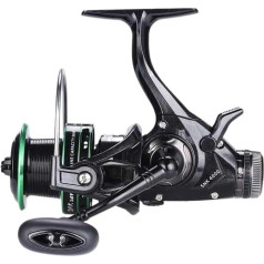 KUYCCSTRESI Mehrzweck-Angelrolle, Hybrid-Spinning-Baitcaster, leicht, salzwassertauglich, Glatte Wurflager, Karpfen-Surf-Casting-Ausrüstung, geflochtene Spule, Posen-Angelrolle(3000)