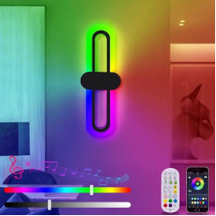 ANKBOY LED Wall Light Indoor Dimmable Wall Lamp with Remote Control App Control, RGB Colour Changing Lamp Musical Rhythm Timer Function, 40 cm Decorative Wall Lighting for Bedroom Living Room
