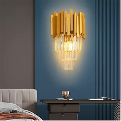 AHXIAOZN E14 Crystal Wall Light, LED Indoor Wall Lamp, Interior Light Lighting Decoration for Living Room, Bedroom, Hallway, Dining Room, Restaurant, Hotel, Kitchen