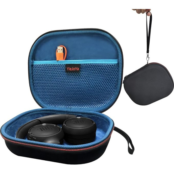 Headphone Case for JBL Tune 510BT/JBL Tune 520BT/500 for Sony WH-CH520, Eva Hard Case for JBL Tune 760 NC/JBL Tune500BT On-Ear Wireless Foldable Bluetooth Headphones (Black) Blue Inside