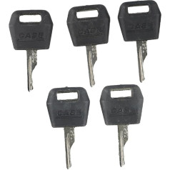 Ignition Key Set of 5 for D250 Case and Various Other Compatible Models Including Industrial Types