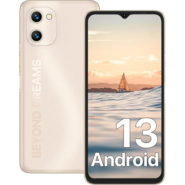 UMIDIGI C1 Plus Mobile Phone Without Contract Cheap 2023, 13MP Dual Camera 5150 mAh, 3GB + 32GB/1TB Expandable Android 13 Octa Core 6.52 Inch HD+ Smartphone Without Contract, Face ID/GPS, Simlock-free