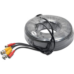 Riloer BNC Video Power Cable RCA DC Extension Cable for CCTV Camera DVR Security System Kit (50M)