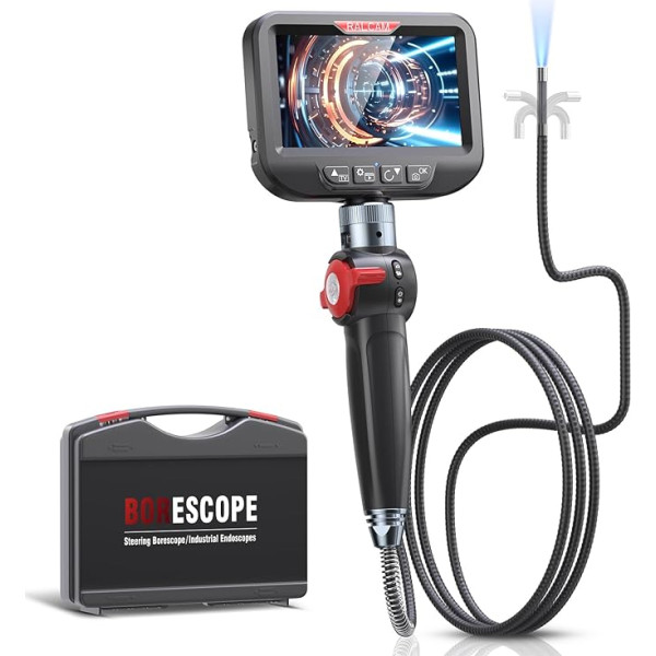 Ralcam Endoscope Camera with Light Endoscope Camera - Endoscope 8.5 mm Inspection Camera 4.3 Inch HD 1080P Tube Camera Cameras with 10 LEDs IP67 Waterproof 1.5 m Semi-Rigid Cable Telescopic Camera Car