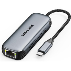 WAVLINK USB C to 5G Ethernet Adapter with 95W PD, USB C Adapter with 5000 Mbps, Ethernet Network Adapter for Laptops, Computers, Compatible with Windows 10/11, Mac OS 11 or later, Linux and More