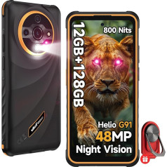 Ulefone Armor X31 Outdoor Smartphone, Android 14 Outdoor Mobile Phone Without Contract, 12GB + 128GB/SD-2TB Octa Core Construction Site Mobile Phone, 48MP + 20MP Night Vision, 6050mAh with Torch, 6.56