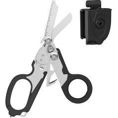 Raptor First Aid Scissors, All-in-One Tactical Scissors, Pocket Scissors & Fire Brigade Tool Set, Glass Breaker in Tuff Cut Scissors with Utility Holster (Black)