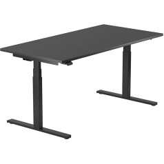 Worktrainer - Linak SmartDesk - Electric height adjustable desk - Height 60-125 cm - Width 100-190 cm - With memory function - Black