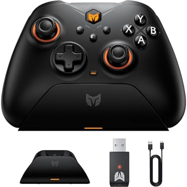 BIGBIG WON Wireless Controller Gale PC Controller Motion Zieling, Hall Trigger, 4 Benutzerdefinierte Tasten, App Game Controller für PC/Switch/iOS/Android Wireless Gaming mit Ladestation (Schwarz)