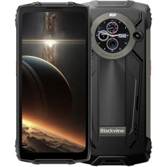 Blackview BV8200 Outdoor Smartphone, 170 Lumen Torch, Double Screen, Helio G100 36GB+256GB, 6.5 Inch 120Hz 2.4K FHD+, 50MP Camera, IP68 Android 14 Robust Mobile Phone without Contract, NFC Black