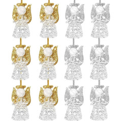 LAMEK Pack of 12 Glass Angel Pendants Guardian Angel Christmas Tree Decoration Lucky Angel Christmas Tree Decoration Lucky Charm Ornaments Hanging Christmas Decoration for Fireplace Advent Wreath
