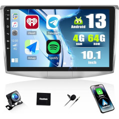 [4+64G] SIXWIN Android 13 Car Radio with CarPlay/Android Car/Mirror Link for VW Passat B6 B7 Magotan CC, 10.1 Inch HD Touchscreen Supports WiFi GPS Bluetooth 5.0 FM/RDS 32EQ
