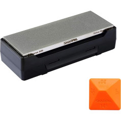 SHARPAL Diamond Whetstone Sharpening Stone with Storage Box, Dual Grit, Coarse/Extra Fine, Whetstone Diamond Knife Sharpener with Non-Slip Base and Angle Guide