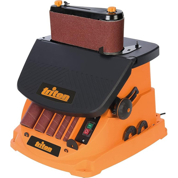 Triton 977604 oscillating spindle and belt sander, 450 W Tspst450, 450 W, 0 V + Triton sanding belts, 100 x 610 mm, 5-pack, 1 piece, brown, TPTA12770976 (UK plug and version)
