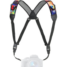 USA Gear Harnais de Poitrine Pour Appareil Photo Reflex Numérique Avec Boucles à dégagement Rapide, Geometric