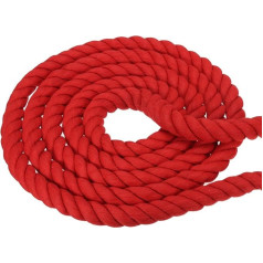 PATIKIL 1 Zoll x 100 Fuß Natur Twisted Baumwollseil 3 Strang Starkes Dickes Baumwollseil Tauziehseil für Geländer Handwerk Wohnkultur, Rot