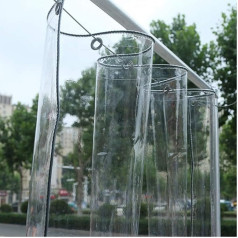 Tarpaulin with Eyelets, Waterproof Transparent PVC Tarpaulin, Weatherproof, Durable, Foldable, All-Purpose Tarpaulin, Tear-Resistant Canopies for Garden Furniture, Plants, Greenhouse, Pet Hutch Roof,