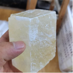 FOCCAR Geheilte Probe, 200–900 g, natürliche transparente gelbe optische Calcit-Orange-Kristallsteine ​​und rohes Edelsteinexemplar als Geschenk Naturstein (Size : 300-400g)