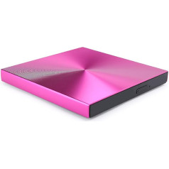 External Optical Drive, Portable USB 3.0 CD/DVD +/RW Drive Slim DVD/CD Rewriter Burner, DVD RW Drive for Laptop Desktop (Rose)