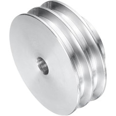 QUARKZMAN V-type pulley 10 mm bore 60 mm outer diameter double groove aluminium alloy for motor shaft drill 6 mm (1/4 inch) PU moulding tape