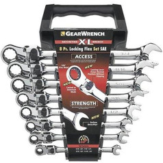 GearWrench 85798 8 Piece XL Locking Flex-Head Ratcheting Combination Wrench Set SAE