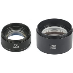 Zubehör für Labormikroskope 2pcs/Microskop Accessoires 0. 5x/wd16 5mm & 2 0x/wd30 Hilfsziele Objektiv for Stereomikroskop