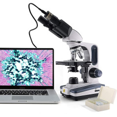 Swift SW350B-EP3-5PBC 40X-2500X Professional Microscope for Adults, Twin Microscope Boiling Pot, Composite Laboratory Microscope with 3MP USB Camera and Blades (PRISE UK)