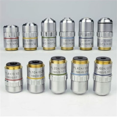 Microscope Accessories, 195 Microscope Plan Achromatic Objective Lens for Biological Microscope, 4x10x20x40x60x100x, Durability and Reliable Performance (10x)