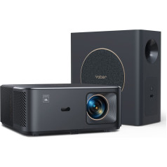 Yaber FullHD 1080p LCD multimediju projektors ar JBL skaļruņiem un WiFi zemfrekvences skaļruni BT K2s Pro - melns