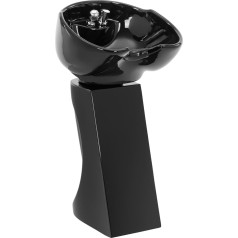 Physa Hairdressing Sink Tilting with Mixer Tap, Hose and Shower Black Reverse Wash Basin Hairdressing Wash Basin