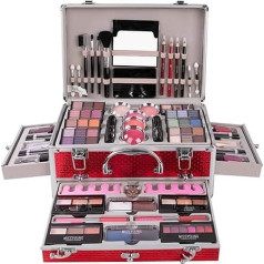 FantasyDay Multifunctional Exquisite Makeup Gift Set Cosmetic Makeup Kit for Face, Eyes and Lips - Makeup Palettes Vanity Case with Eyeshadow Palette, Lipstick, Blush, Mascara, Brush